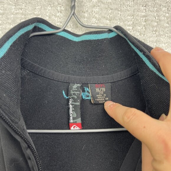 VTG Quicksilver Full Zip Sweater Jacket Y2K Surf Skate Logo Youth XL (≈ Men S) - Picture 7 of 14